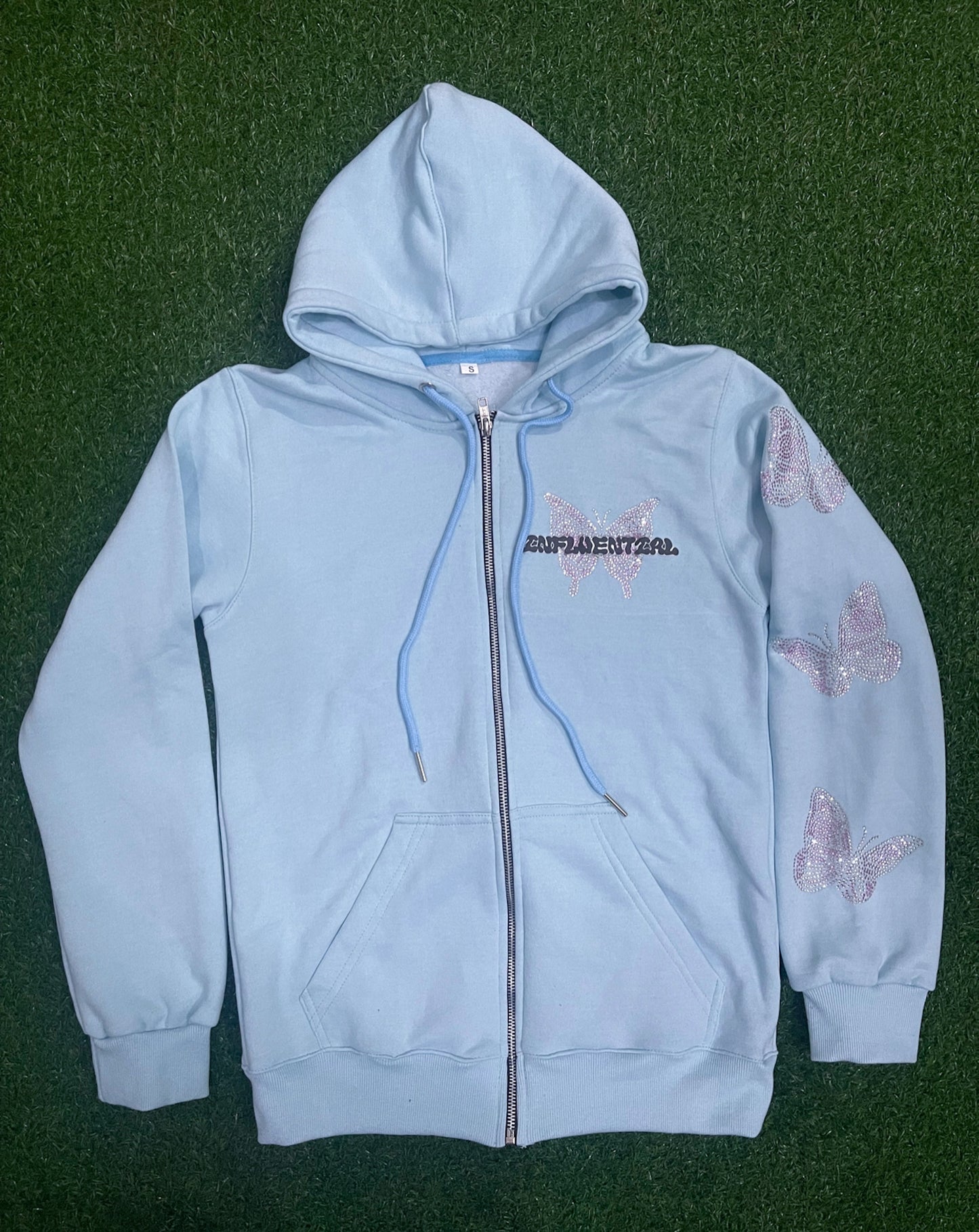 INFLUENTIAL “FAR FROM THE USUAL” BABY BLUE/PINK ZIP-UP