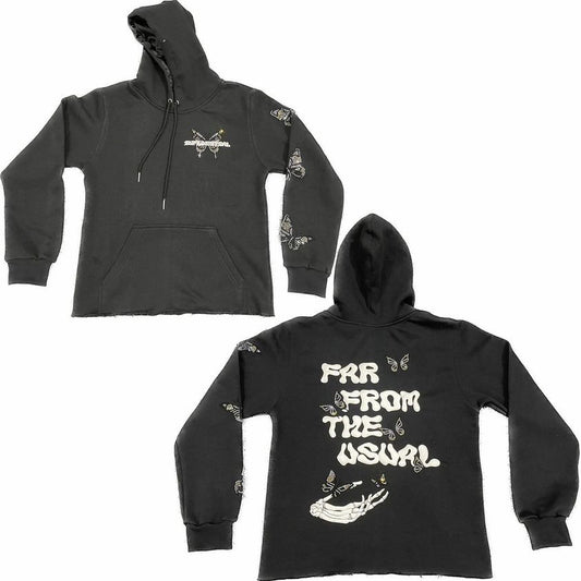 INFLUENTIAL “FAR FROM THE USUAL” BLACK/WHITE HOODIE