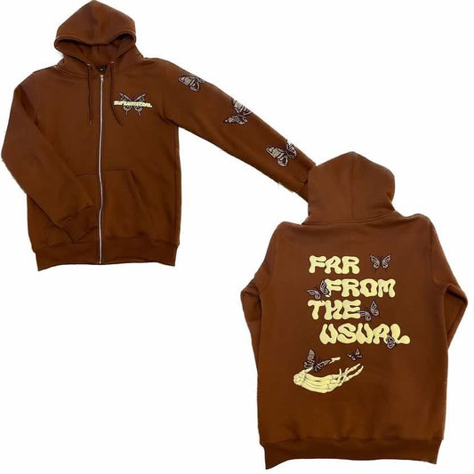 INFLUENTIAL “FAR FROM THE USUAL” MOCHA/CREAM ZIP-UP